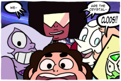 eyzmaster:  Steven Universe by theEyZmaster  If you’re evil and you’re on the rise, you can count on the four of us taking you down!That’s why the people of this world believe in Garnet, Amethyst, and Pearl… and Steven! New Review on my Blog!