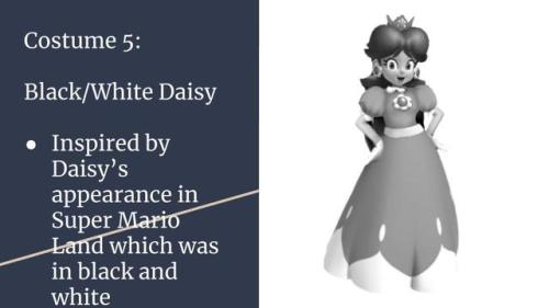 jigglymain:My costume ideas/wishes for Daisy costumes for Smash 5 (which god damn it she should be i