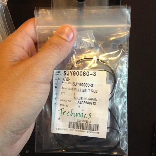 radio-active-records:  We now carry universal turntable belts. Will fit a Technics, Numark, Stanton, etc. Also, welcome back the thumb. (at Radio-Active Records) 