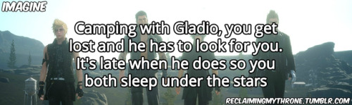 Gladio: Finally found you, looks like we’ll be sleeping out here instead