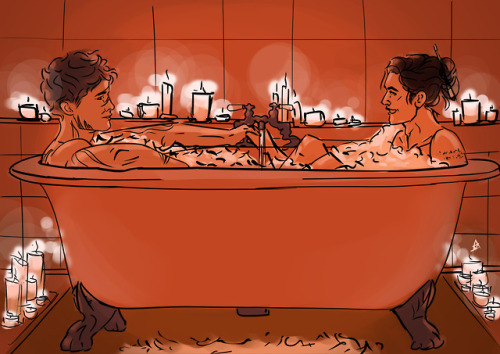 breathing-and-stuff:Romantic bathing.