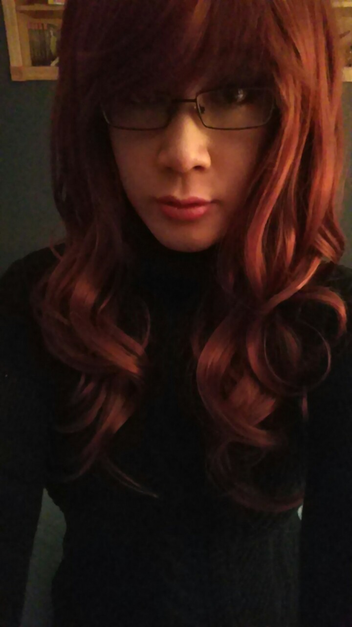 Fishnet bodystocking, new wigs, and a nice thick sweater.  ♥  I look like an innocent