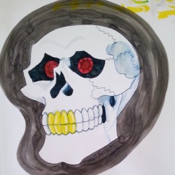 Skull study. Ink on paper. #skulls #mattbernson #ink #drawing