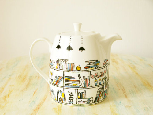 irisnectar: Hand-painted teapot by roootreee on etsy