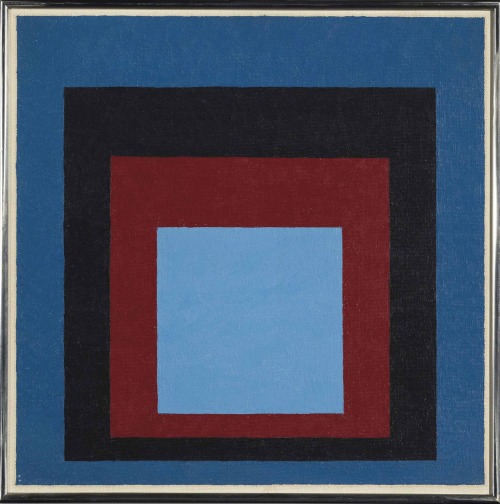 alaspoorwallace:Josef Albers (German-American, 1888-1976), Homage to the Square: Between two Skies, 1954. Oil on masonite, 61 x 61 cm