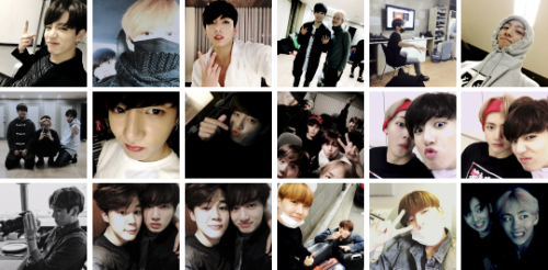 syubprince:jungkook’s selcas and photos taken by his hyungs in 2016: download here yoongi // h