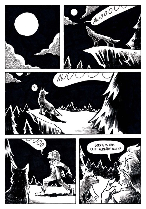 Comictober Day 15“Howling”It’s important to be courteous when braying at the moon 