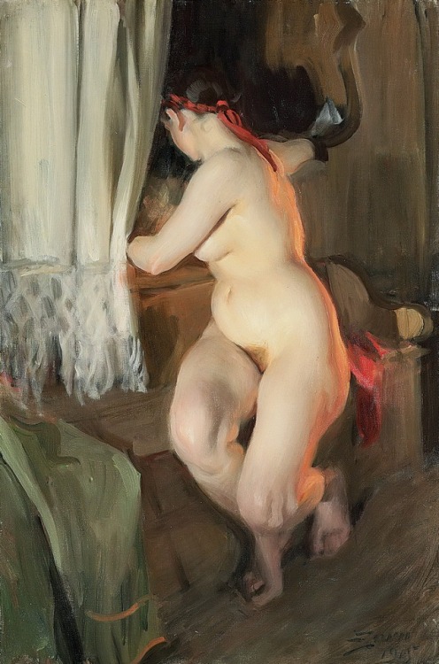 Twisting (1915) + 2 from the Swedish Sauna series c. 1906-1909 - Anders Zorn (1860-1920)
