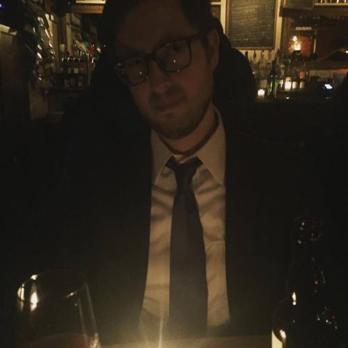 So handsome yet skeptical #datenight #brooklyn #drinks #whiskeysour #engaged #mylove