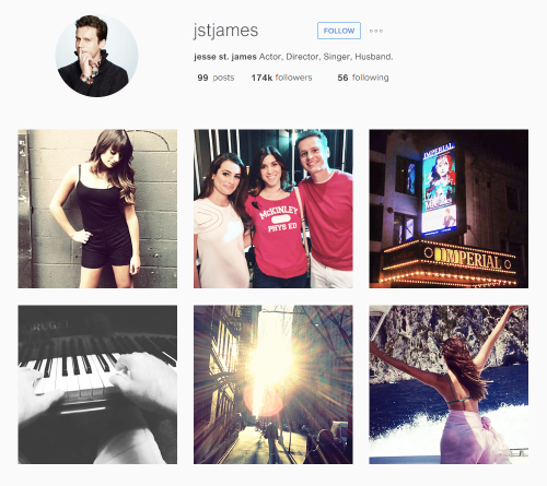 racheljesses: Broadway power couple stars Rachel Berry &amp; Jesse St. James – feat. Insta