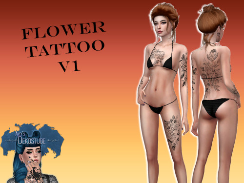 Flower Tattoo V1⚫️  1 swatches⚫️  works with all Skins Tag me @alixdekostube and show me your pictur