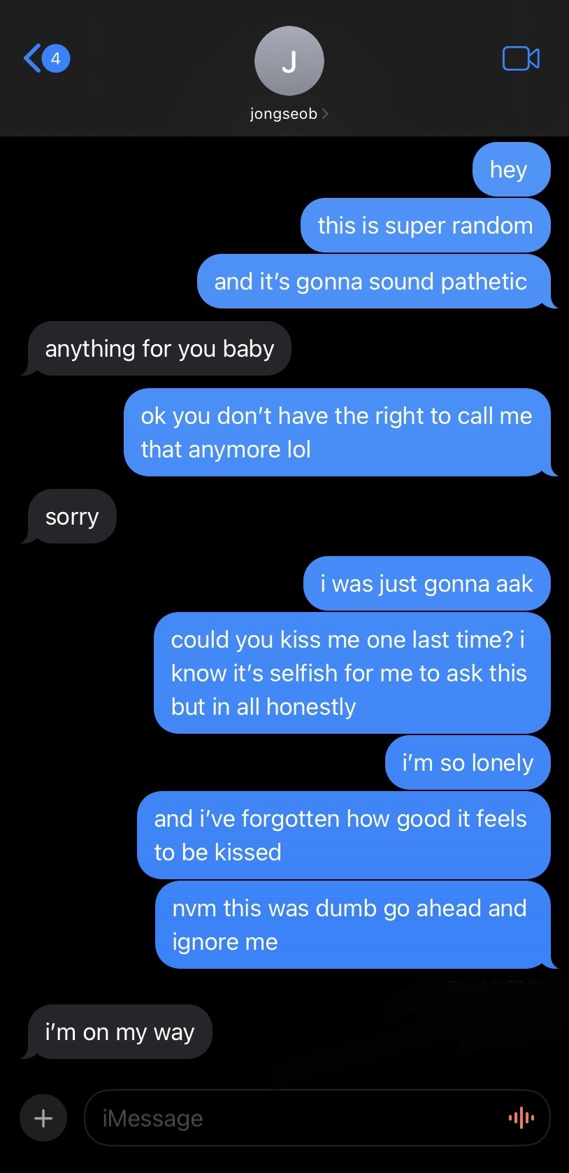Back And Forth Texts With Unavailable Jongseob