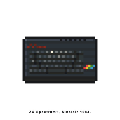 retronator:  pvbroadz:  These are #pixelart computers I did a while back. The Mac SE is where I discovered pixel art for the first time, 9″ black and white screen. It was a little better than my Vic 20!♡´･ᴗ･`♡    GUYS, I found a ZX Spectrum+!!! Such