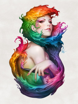 artagainstsociety:  Angel of Colors by Artgerm™