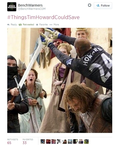 almeida-o-bigodes:Some of the best #ThingsTimHowardCouldSave memes on twitter.