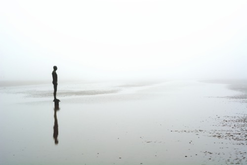 Alone in the mistTaken on Crosby Beach, Antony Gormley Statues. 
