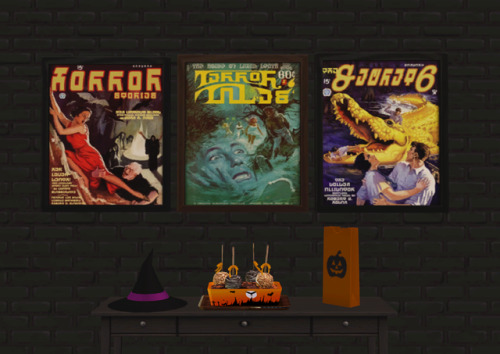 moocha-muses:And new for this Halloween, I’ve converted two sets of Simlish horror posters (modern a