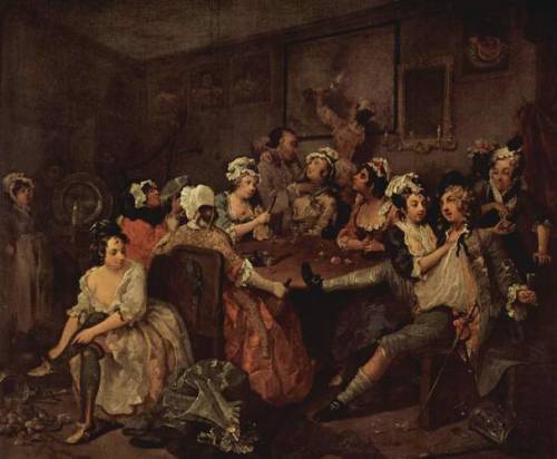 artist-hogarth:Scene in a tavern, 1735, William HogarthMedium: oil,canvas