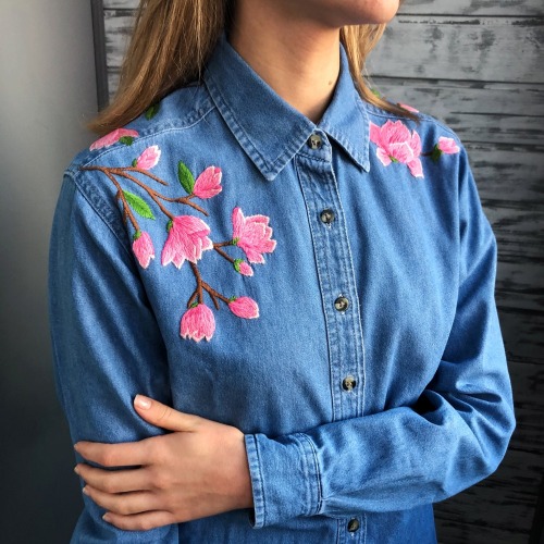 sosuperawesome:Embroidered Shirts / HatsKazkova Embroidery on Etsy