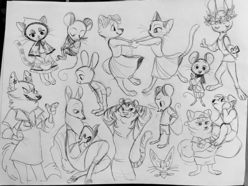 nyoncat:drew some zootopian-esque animal friends to practice watercolor!