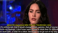 cheshirecatsmiling:susiethemoderator:meganfoxrocksmyworld:Reasons I love Megan Denise Fox.She’s never afraid to state her position on feminism/misandry. She comes from a very blunt point of view, having suffered blatant sexism in her short acting career
