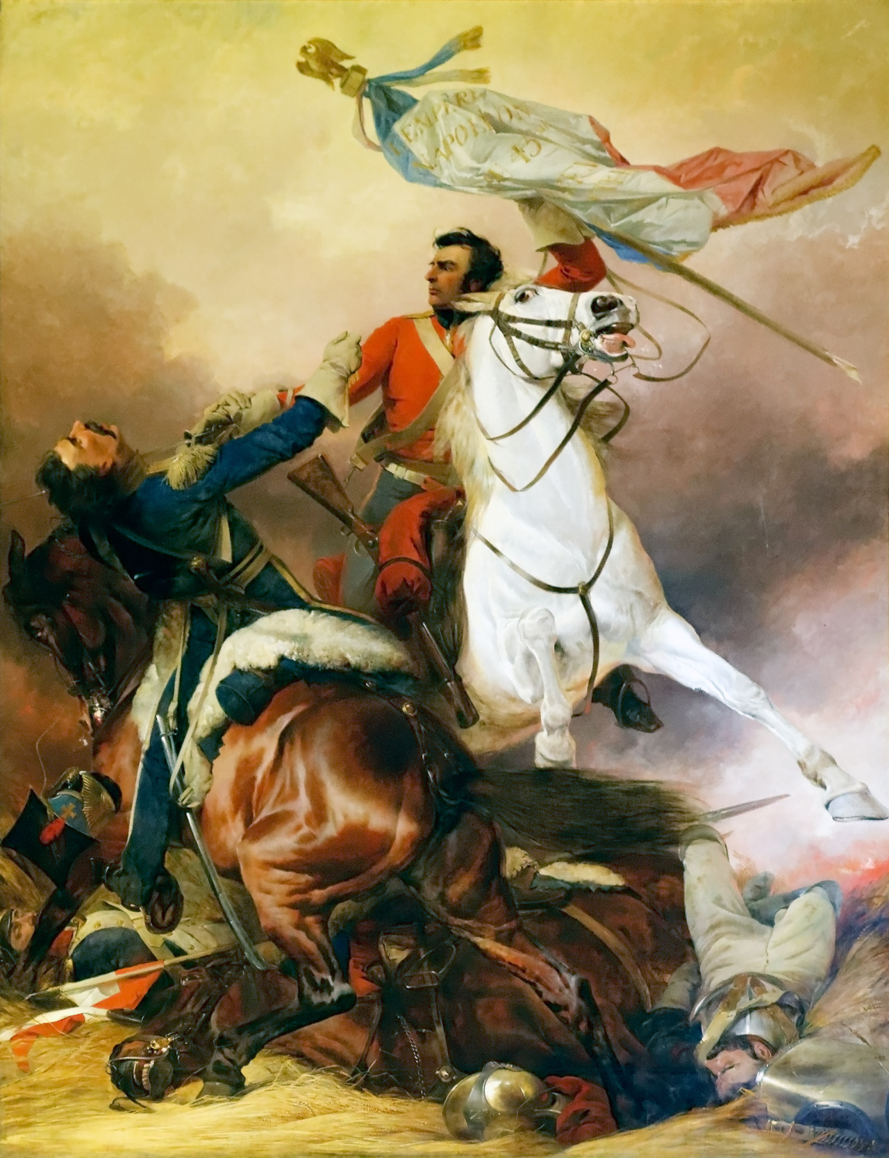 fapoleon-bonerparte:  The Fight For The Standard - Richard Ansdell, 1847   