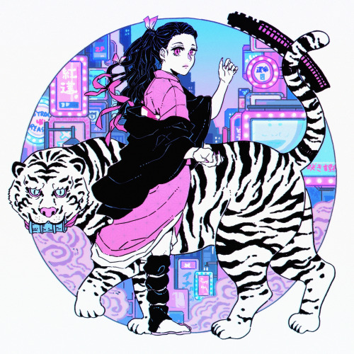 Commissioned Nezuko - with ASIAN KUNG FU GENERATIONS’ Re:Re homage + Citypop vibe. It was supe