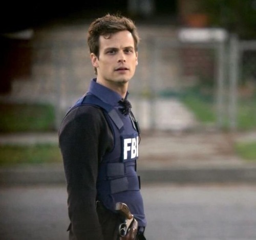 spencer reid in his FBI vest. reblog if you agree.