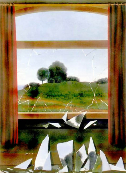 lazybonesillustrations: Rene Magritte’s broken windows