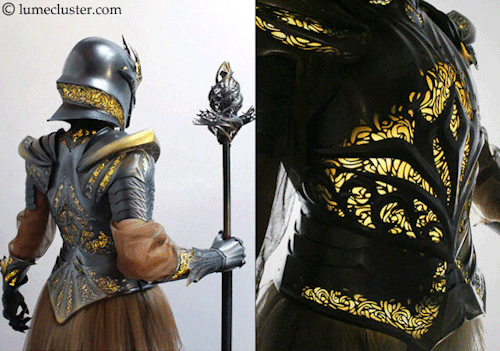 smith-hadeon: wearepaladin: weareincarnate: gif87a-com: 3D-printed Sovereign Armor with LED lights [