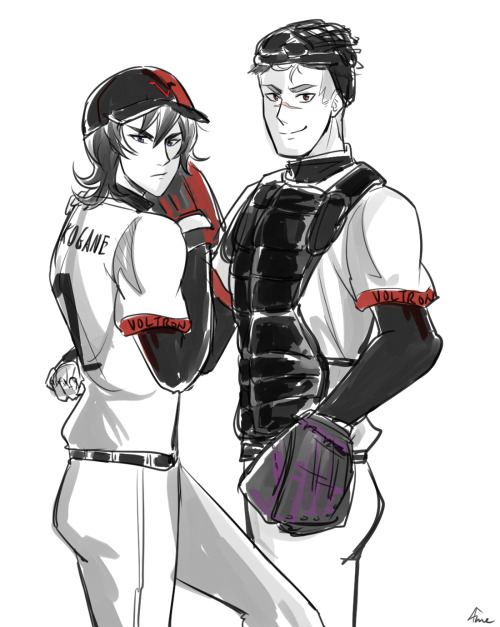 ame-gafuru:Day 04: Crossover // voltron baseball team with the best battery ever (and ykno that cute