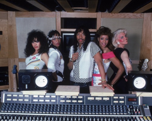 twixnmix:Rick James and the Mary Jane Girls in the studio, 1983.