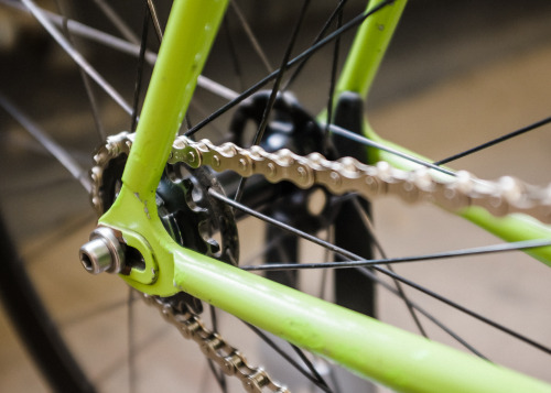 deluxecycles: Stanridge’s very first bike. Handbuilt in 2009 with a forward sloping top tube, a pres
