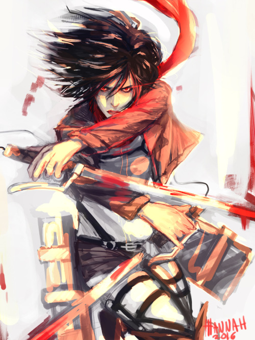 lllannah:I missed drawing Mikasa so here ya go