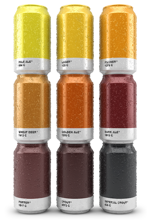 The Pantone color matching system collides with craft beer in these images from creative agency Txab