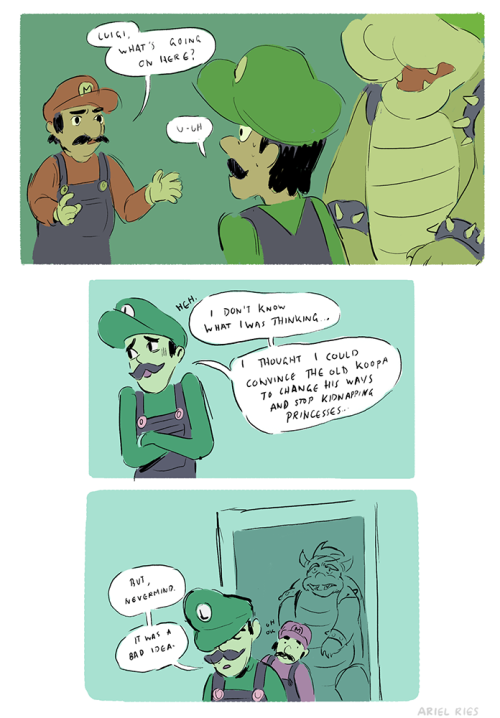 arielries:in which bowser and luigi find adult photos