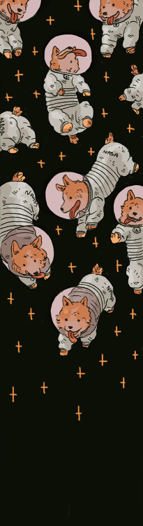 juliettecousin:This is Tucker, he is an astronaut dog. These are bookmarks I did for school !