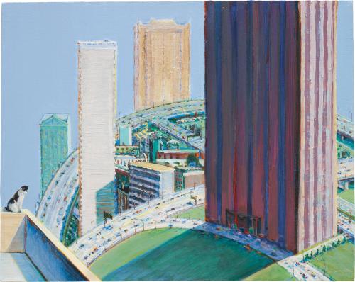 thunderstruck9:  Wayne Thiebaud (American, b. 1920), Cat and Traffic, 1993. Acrylic on canvas, 15 ¾ x 20 in.
