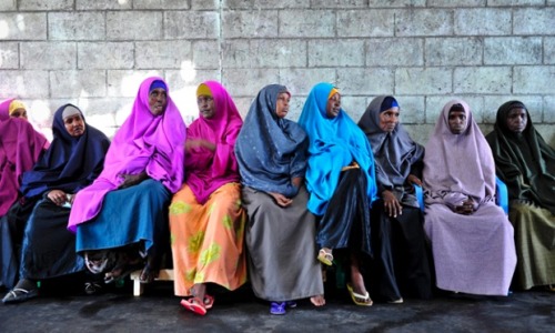 Somali women members of the business community attended a meeting with foreign journalists to discus