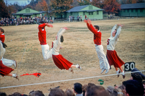 Cheerleaders at a Homecoming football game, 1950sRhodes CollegeMemphis TN