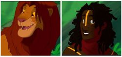 curlybynature-nappybychoice:  blkoutqueen:wolfflux:al-grave:  Cartoon animals re-imagined as humans  I love the simba one Anyone know the artists behind these? They aren’t credited. The Lion King ones are by @pugletto