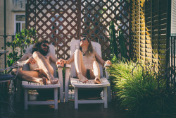 tiemedownsexmeup:  slide-2-unlock:  just hanging out on the terrace   I want a day like this. 