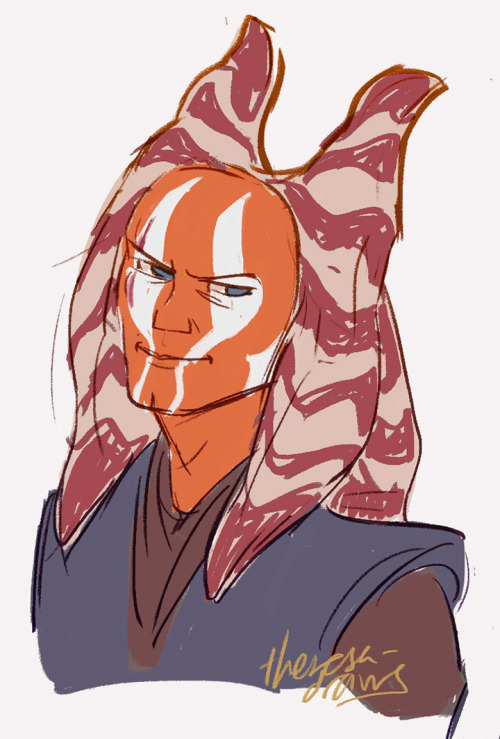 theresa-draws:Togruta Anakin &amp; Human Ahsoka