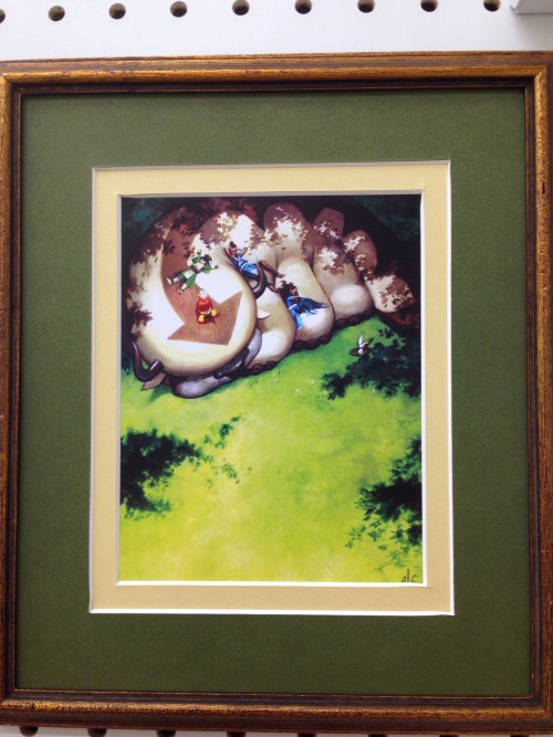 chibiokamiko: Hanging art in my frame shop! My fanart of the Gaang is there! The original is the one