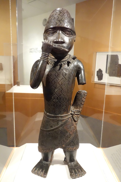 Figure of a horn-blower, from the Kingdom of Benin in present-day Edo State, Nigeria.  Artist unknow