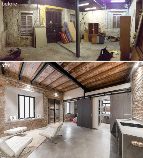 contemporist:BEFORE and AFTER – This old carpenter’s workshop was converted into a conte