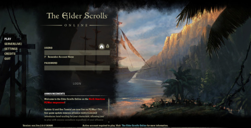 One Tamriel Login Screens