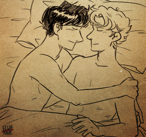 elizakaze:just felt like drawing some ineffable husbands in the morningdon’t look at me