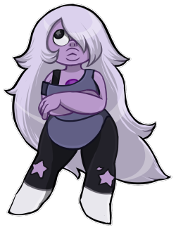 actuallykirs:  did a drawing of amethyst; she is by far my favourite gem, and the one i relate to the most
