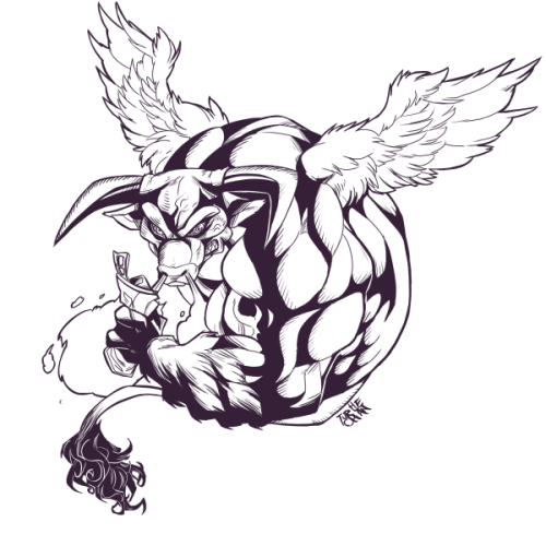 turtlechan:  Tattoo request for a friend n_x (but i think that tattooing a brand in your skin it’s a crazy bad idea) but well my muscle bull looks better than a simple logo..or not? reblog if you like